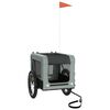 vidaXL Pet Bike Trailer Grey and Black Oxford Fabric&Iron