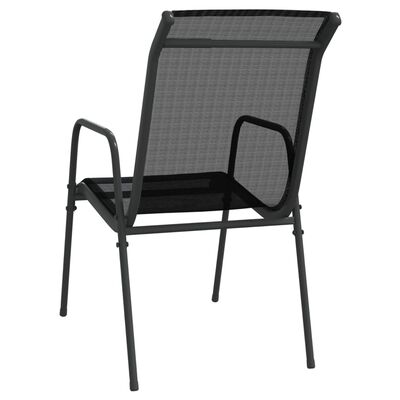 vidaXL Garden Chairs 4 pcs Steel and Textilene Black