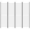 vidaXL 4-Panel Room Divider White 200x180 cm Fabric