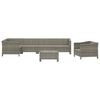 vidaXL 7 Piece Garden Lounge Set with Cushions Grey Poly Rattan
