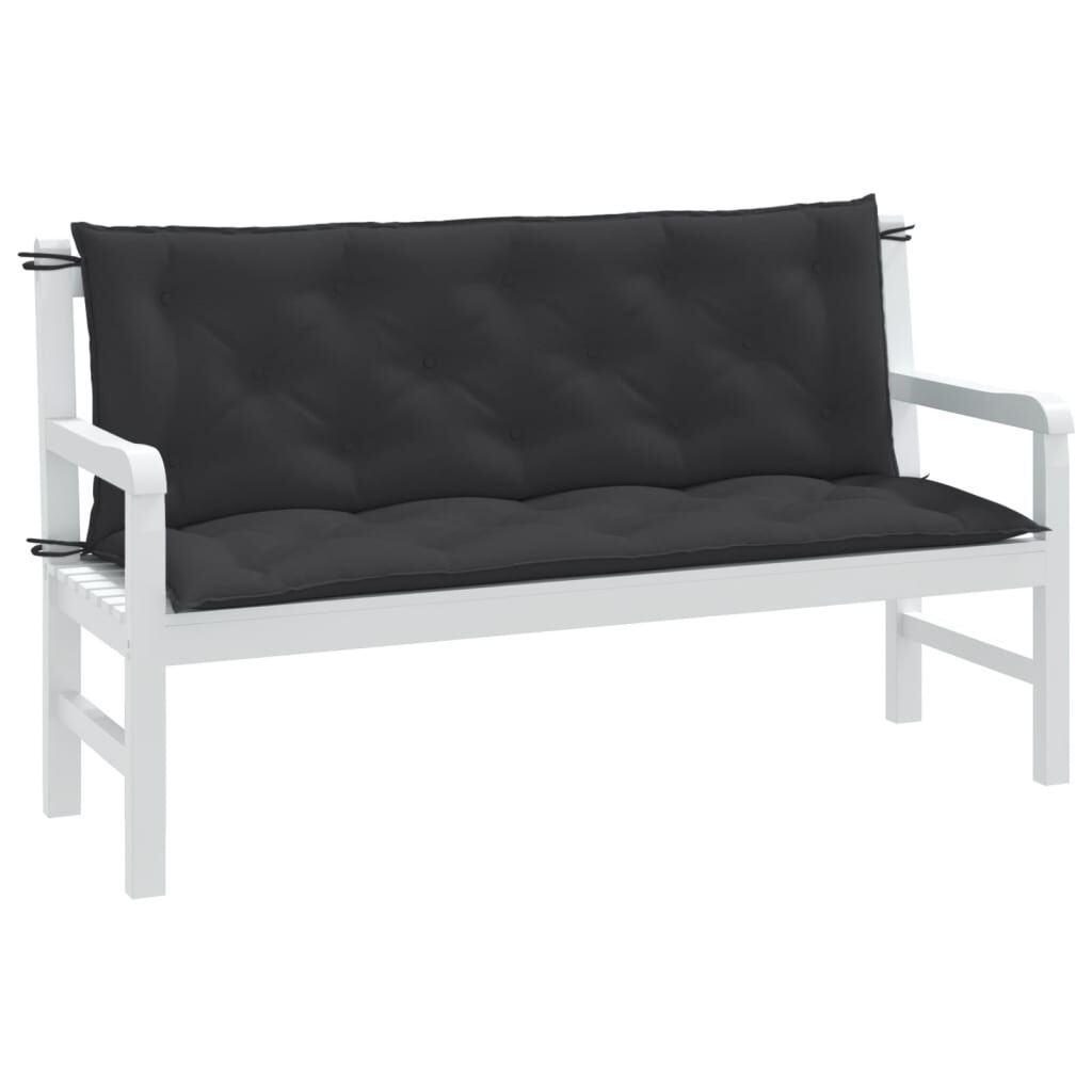 vidaXL Garden Bench Cushions 2 pcs Melange Anthracite 150x50x7 cm Fabric
