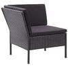 vidaXL 8 Piece Garden Lounge Set with Cushions Poly Rattan Black