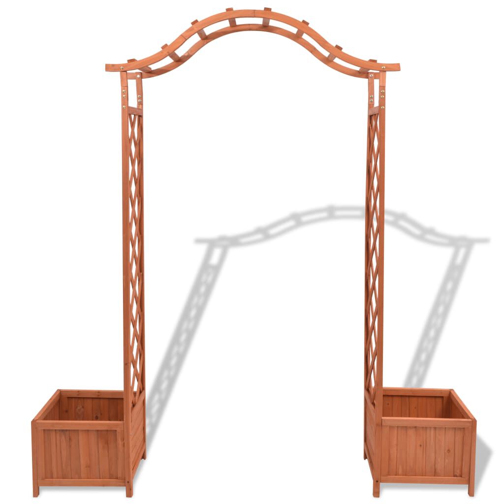 vidaXL Trellis Rose Arch with Planters 180x40x205 cm