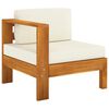 vidaXL 4-Seater Garden Sofa with Cream White Cushions Solid Acacia Wood