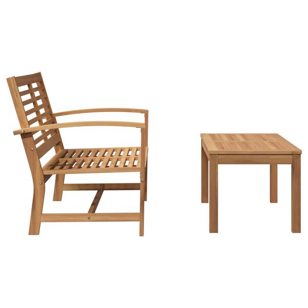 vidaXL Bench 2 pcs Brown Solid Teak Wood