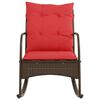 vidaXL Garden Rocking Chair with Cushions Brown Poly Rattan