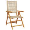 vidaXL Garden Chairs 2 pcs Beige Solid Wood Acacia and Poly Rattan