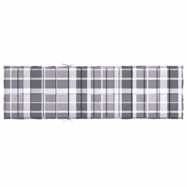 vidaXL Sun Lounger Cushion Grey Check Pattern 200x60x3cm Oxford Fabric