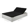 vidaXL Sun Lounger with Cushion Poly Rattan Black