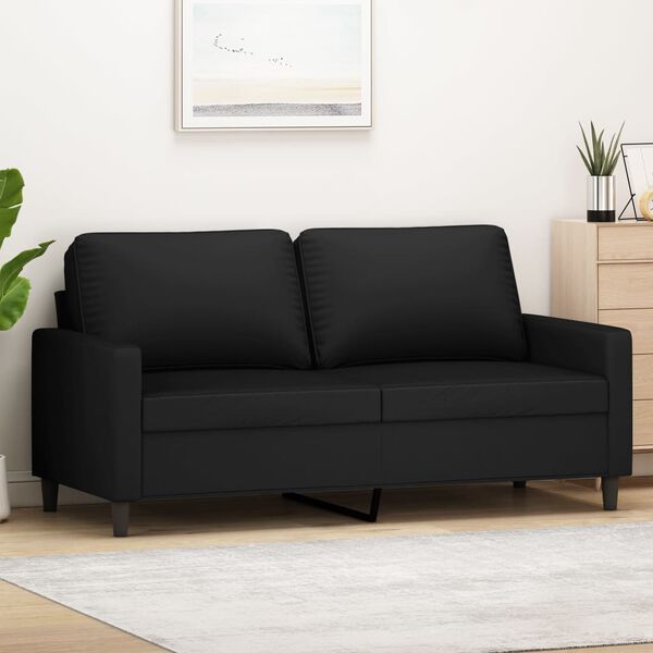 vidaXL 2-Seater Sofa Black 140 cm Velvet