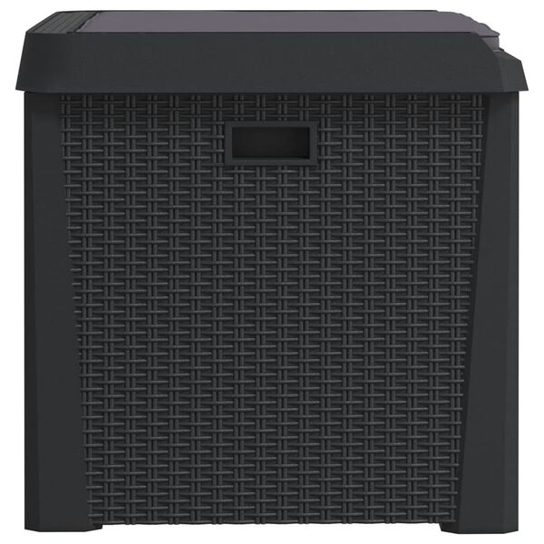 vidaXL Garden Storage Box with Seat Cushion Anthracite 125 L PP