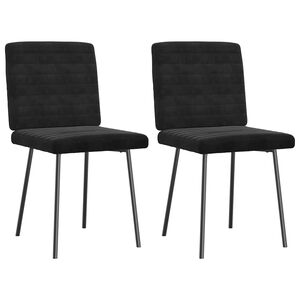 vidaXL Dining Chairs 2 pcs Black Velvet