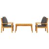 vidaXL 3 Piece Garden Lounge Set with Cushions Solid Wood Acacia