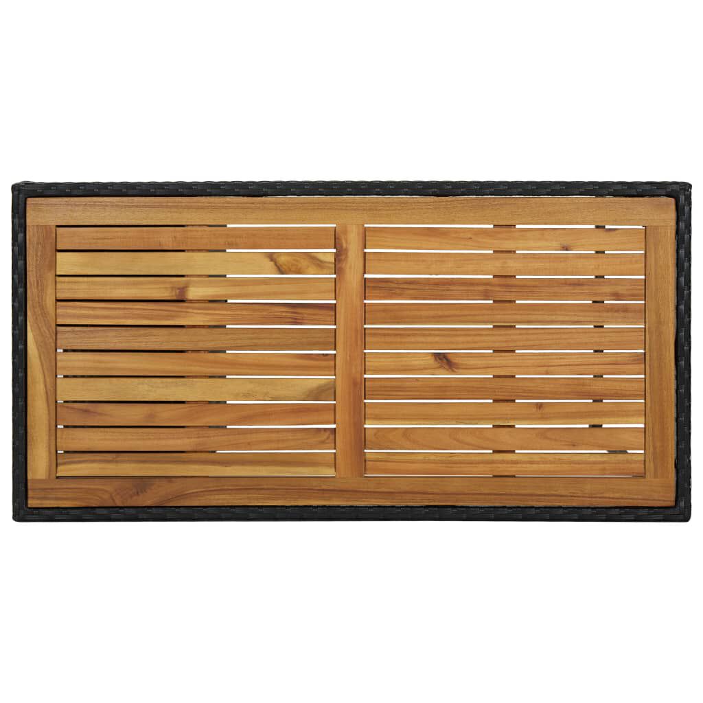 vidaXL Bar Table with Storage Rack Black 120x60x110 cm Poly Rattan