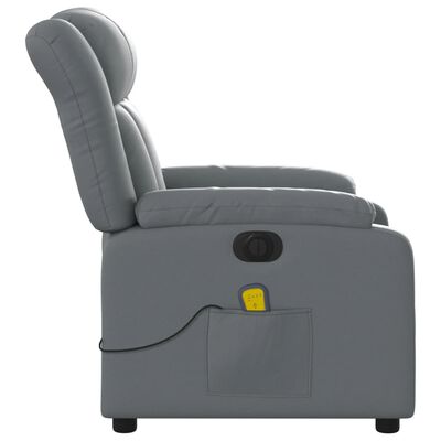 vidaXL Electric Massage Recliner Chair Grey Faux Leather