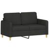 vidaXL 2 Piece Sofa Set with Cushions Black Fabric