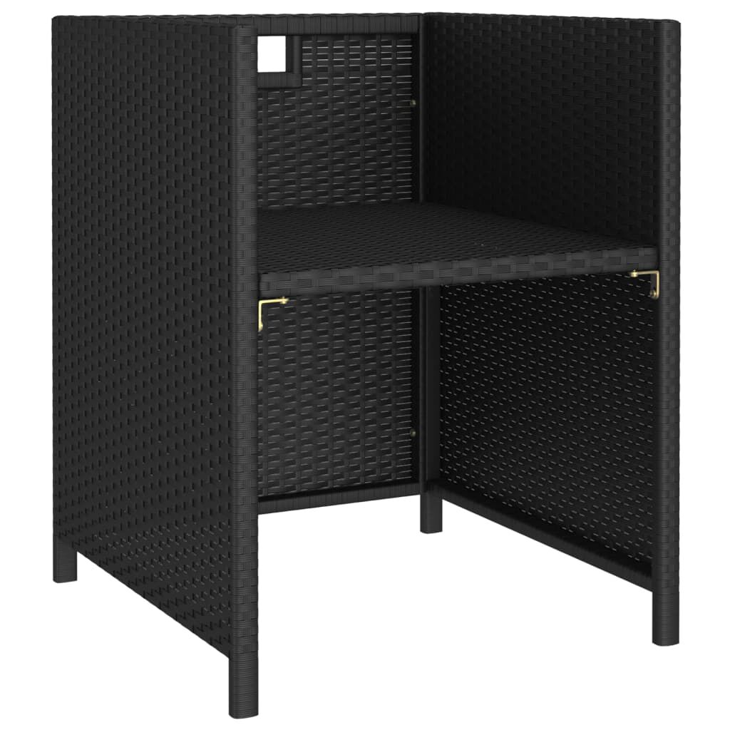 vidaXL 6 Piece Outdoor Dining Set Black Poly Rattan Acacia Wood