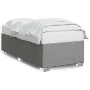 vidaXL Bed Frame without Mattress Light Grey Twin Fabric