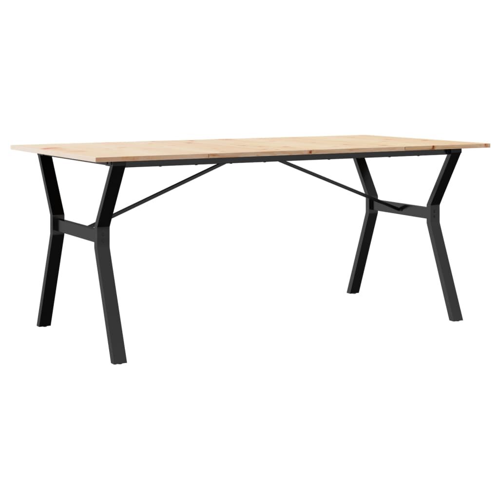 vidaXL Dining Table Y-Frame 180x90x75 cm Solid Wood Pine and Steel