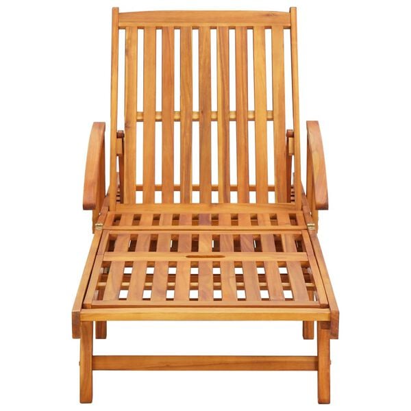 vidaXL Garden Sun Lounger with Cushion Solid Wood Acacia