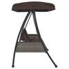vidaXL Garden Swing Bench with Adjustable Canopy Coffee Brown Steel