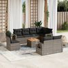 vidaXL 9 Piece Garden Sofa Set with Cushions Grey Poly Rattan