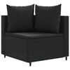 vidaXL 4 Piece Garden Sofa Set with Cushions Black Poly Rattan