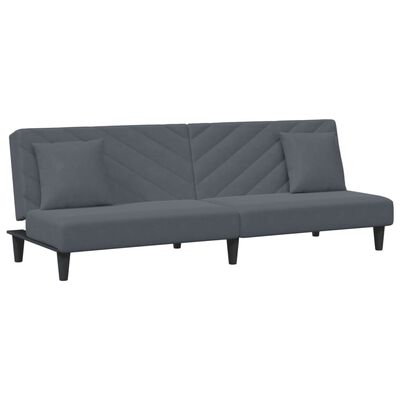 vidaXL 2 Piece Sofa Set with Pillows Dark Grey Velvet