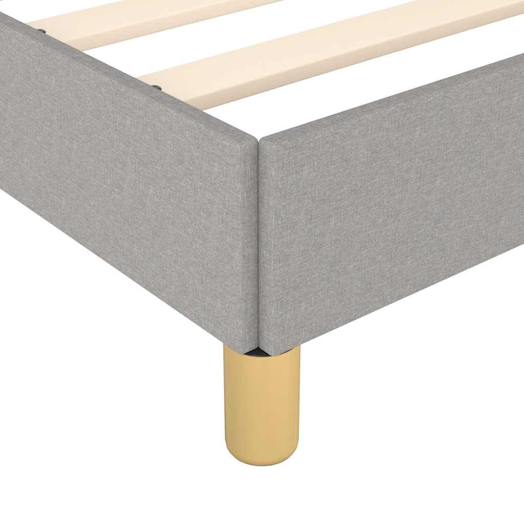 vidaXL Bed Frame without Mattress Light Grey 193x203 cm King Fabric
