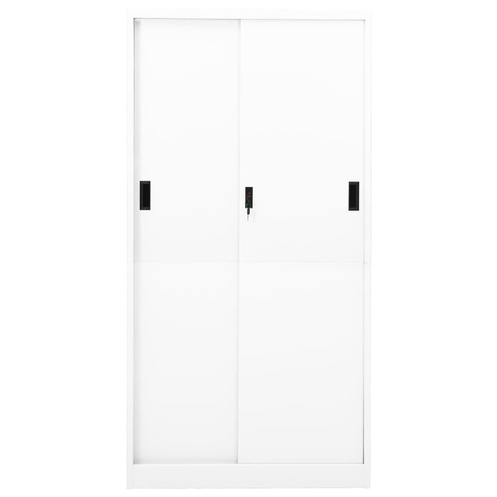 vidaXL Office Cabinet with Sliding Door White 90x40x180 cm Steel