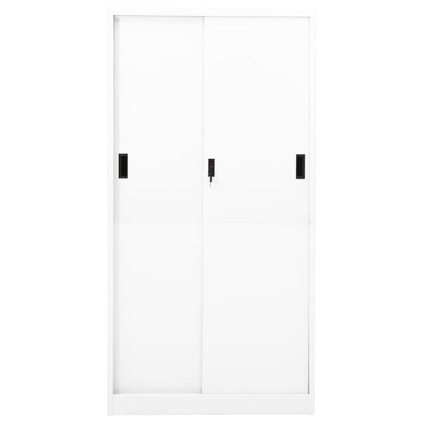 vidaXL Office Cabinet with Sliding Door White 90x40x180 cm Steel