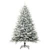 vidaXL Artificial Christmas Tree LED&Ball Set&Flocked Snow 240cm PVC&PE