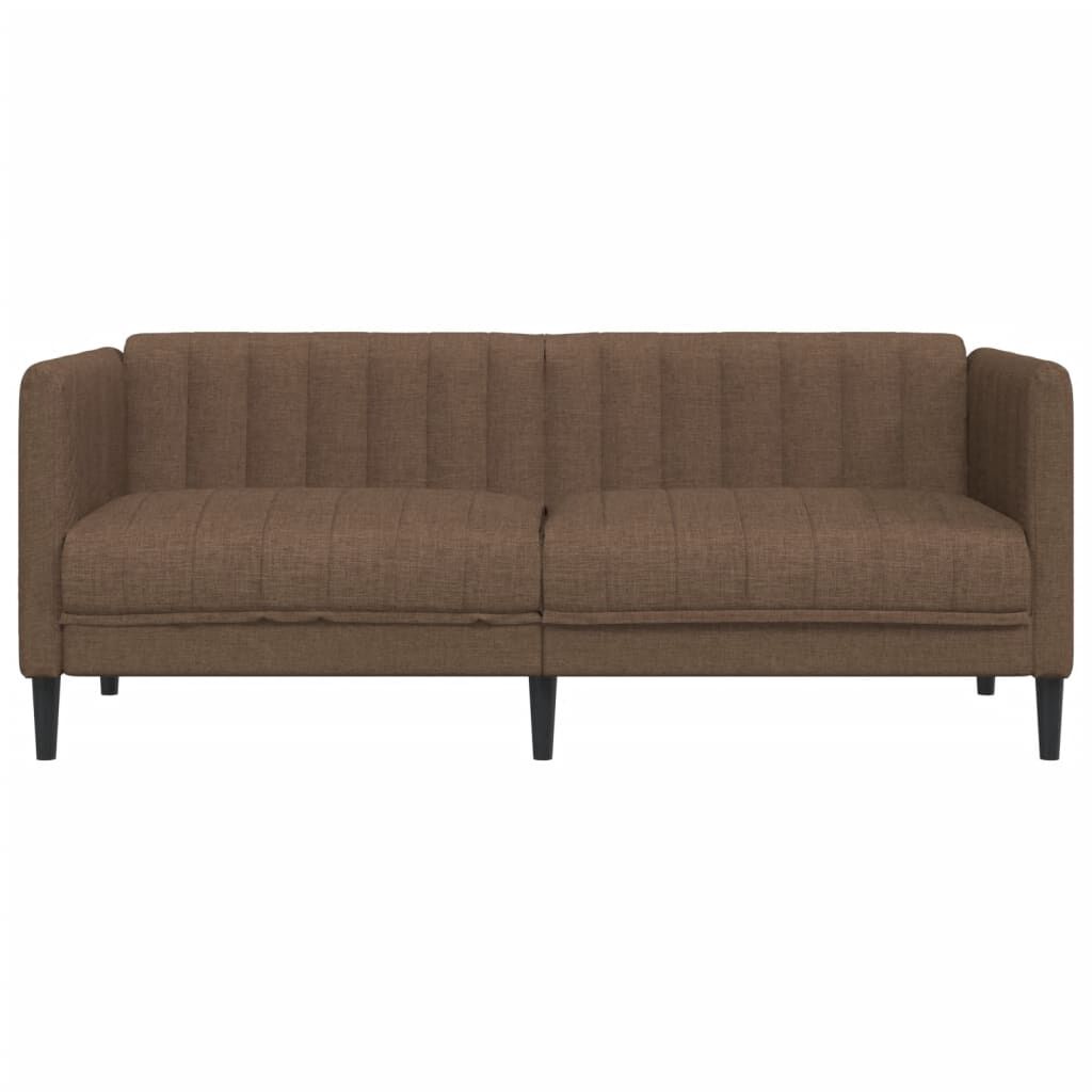 vidaXL Sofa 2-Seater Brown Faux Suede Leather