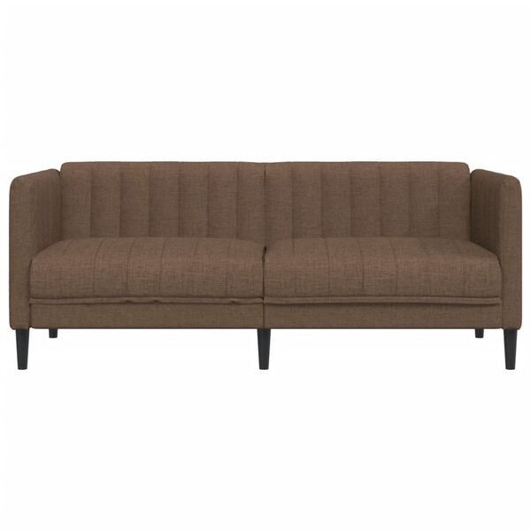 vidaXL Sofa 2-Seater Brown Faux Suede Leather