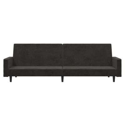 vidaXL 2-Seater Sofa Bed Dark Grey Velvet