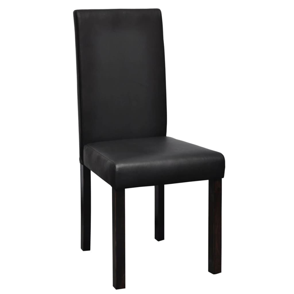 vidaXL Dining Chairs 4 pcs Black Faux Leather