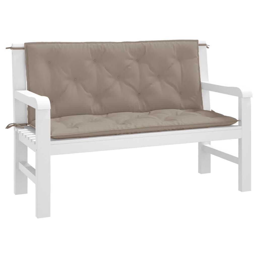 vidaXL Garden Bench Cushions 2 pcs Taupe 120x50x7 cm Oxford Fabric