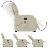 vidaXL Electric Stand up Massage Recliner Chair Cream Faux Leather