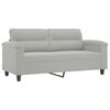 vidaXL 2-Seater Sofa with Pillows Light Grey 140 cm Microfibre Fabric