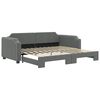 vidaXL Daybed with Trundle without Mattress Dark Grey 100x190 cm