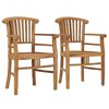 vidaXL Garden Chairs 2 pcs Solid Teak Wood
