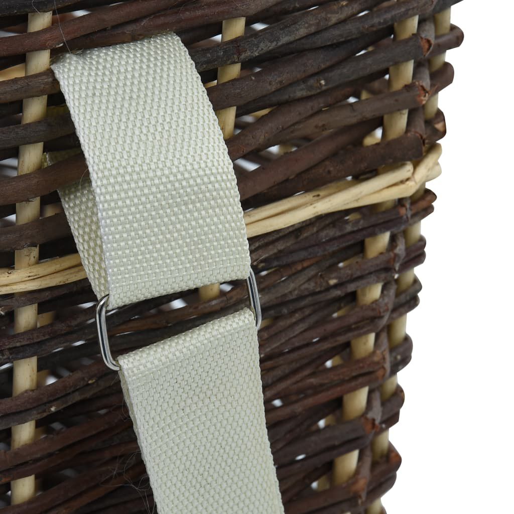 vidaXL Firewood Backpack with Carrying Belts 44.5x37x50 cm Natural Willow