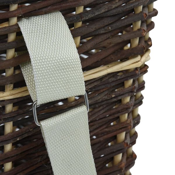 vidaXL Firewood Backpack with Carrying Belts 44.5x37x50 cm Natural Willow