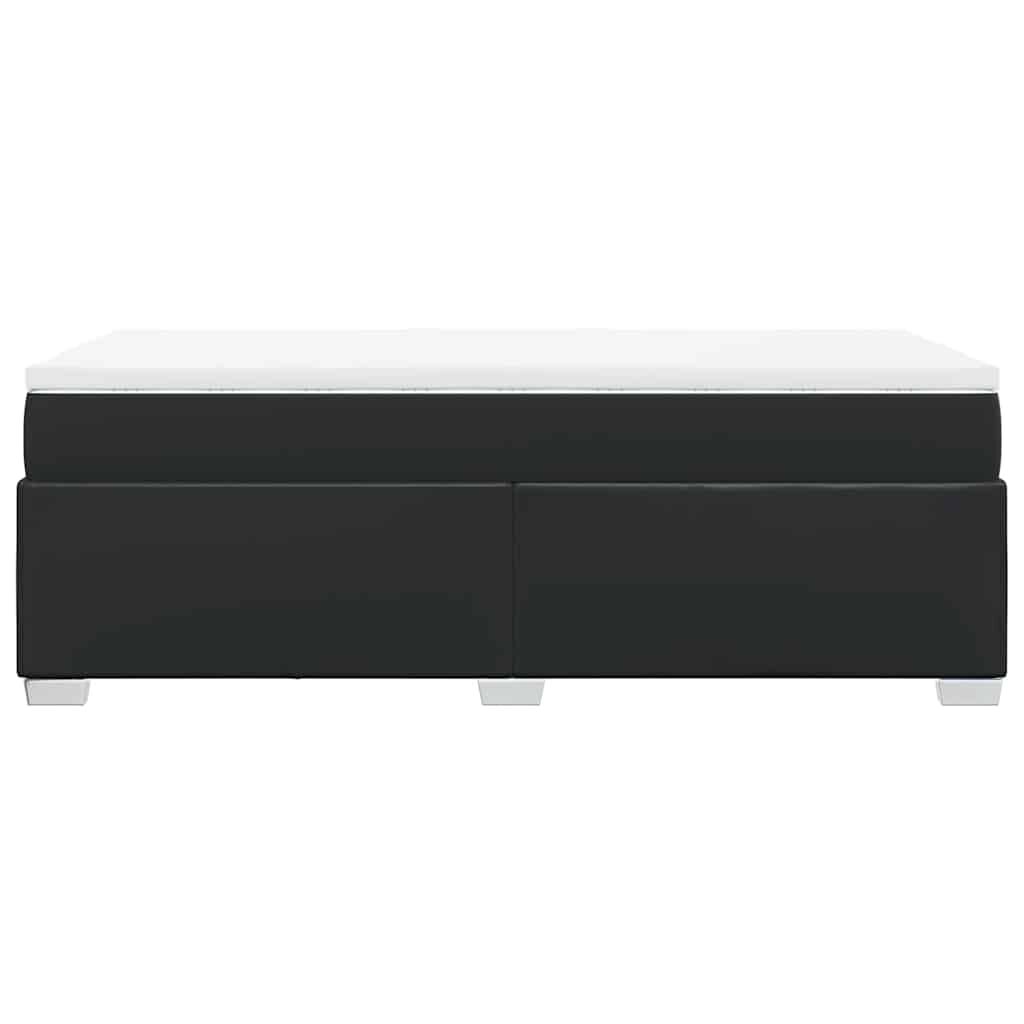 vidaXL Box Spring Bed with Mattress Black Twin XL Faux Leather