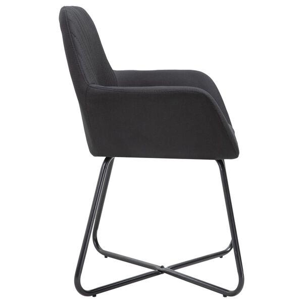 vidaXL Dining Chairs 4 pcs Black Fabric