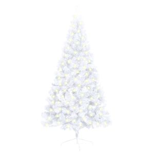 vidaXL Artificial Half Pre-lit Christmas Tree with Stand White 150 cm PVC