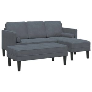 vidaXL Sofa Set 2 pcs Dark grey 173 x 131 x 67 cm Velvet