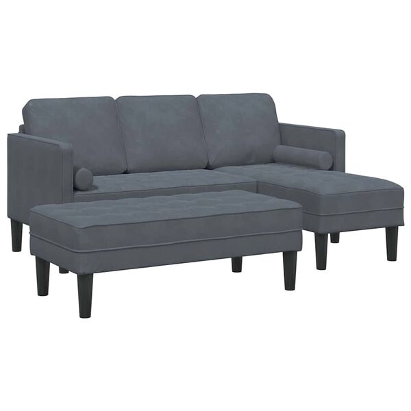 vidaXL Sofa Set 2 pcs Dark grey 173 x 131 x 67 cm Velvet