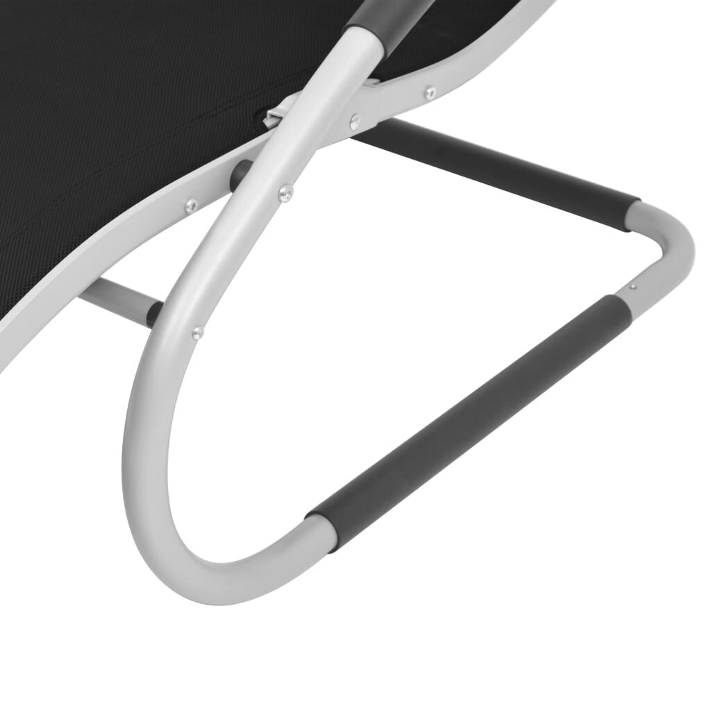 vidaXL Sun Lounger with Pillow Aluminium and Textilene Black