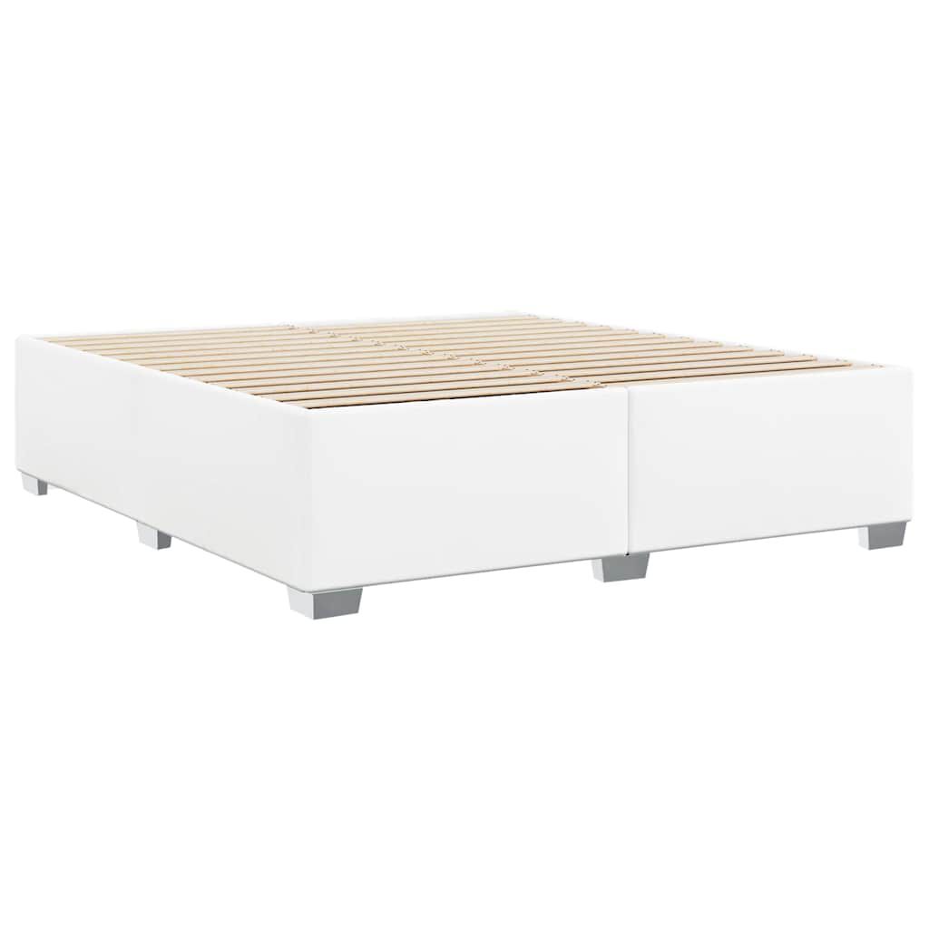 vidaXL Bed Frame without Mattress White King Faux Leather